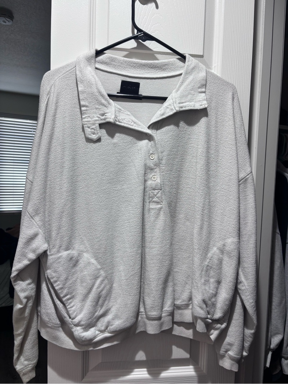 We The Free White Zip-Front Pullover Sweater